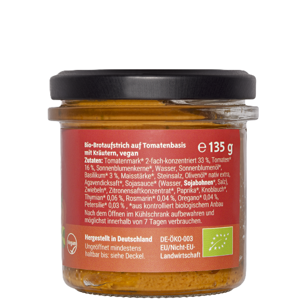 Biocompany Aufstrich Tomate Kräuter 135g