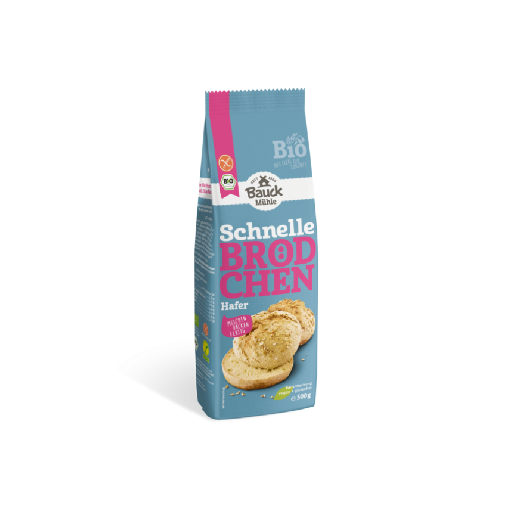 Bauck Backmischung Schnelle Brötchen Hafer glutenfrei 500g