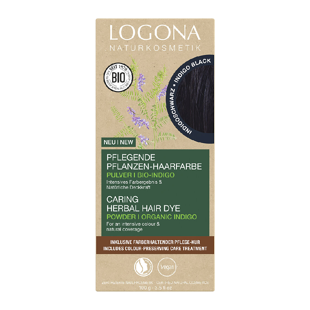 Logona Pflegende Pflanzen-Haarfarbe Pulver 12 Indigoschwarz 100g