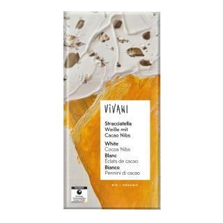 Vivani Schokolade Weiße Stracciatella Nibs 80g