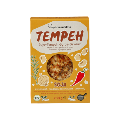 Tempeh mit Gyros-Gewürz 200g