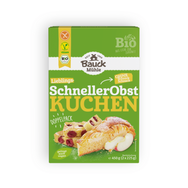 Bauck Schneller Apfelkuchen glutenfrei Bio 2x
