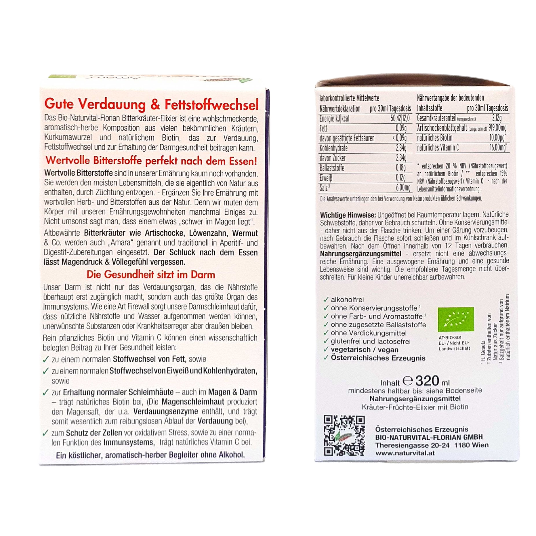 Naturvital Artischocken Bitter Kräuter Elixier Bio 330ml