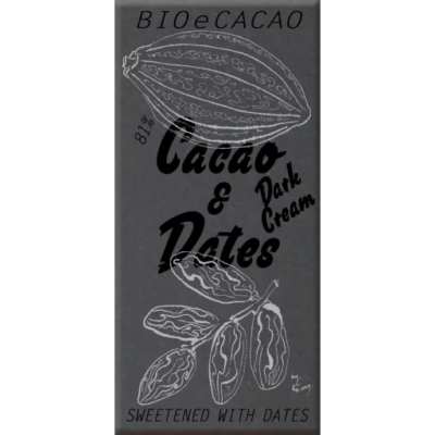Cacao & Dates Dark Cream 81% vegan FairTrade 90g