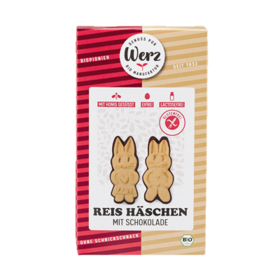 Werz Reis Häschen mit Schokolade Vollkornkekse glutenfrei 125g
