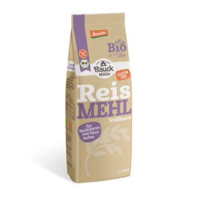 Bauck Reismehl Vollkorn glutenfrei Demeter 500g