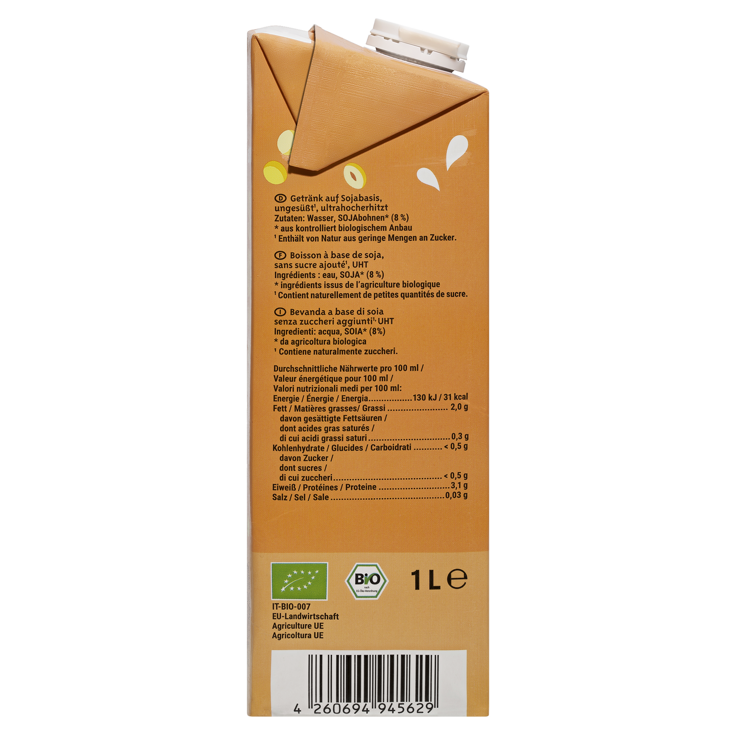 Biocompany Soja Drink ungesüßt 1l