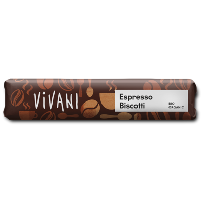 Vivani Espresso Biscotti Schokoriegel 40g
