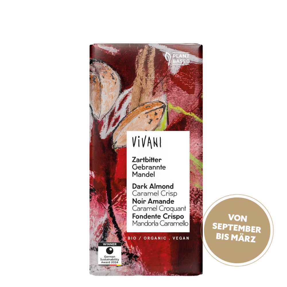 Vivani Tafel Zartbitter Gebrannte Mandel 80g