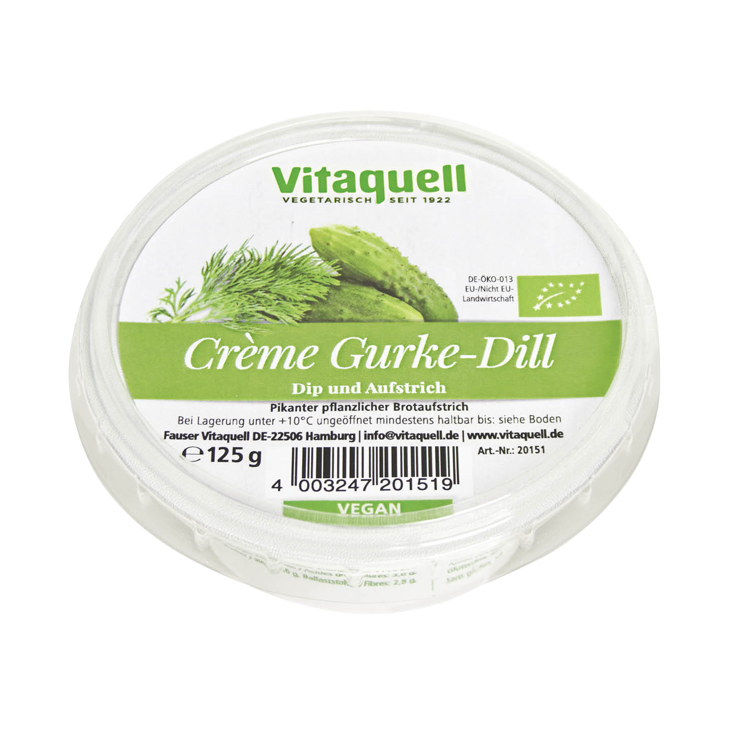 Vitaquell Creme Gurke-Dill 125g