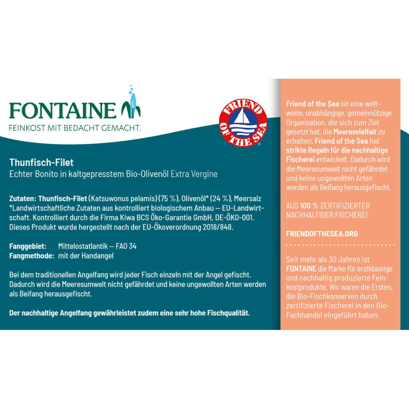 Fontaine Thunfisch echter Bonito in Olivenöl 120g