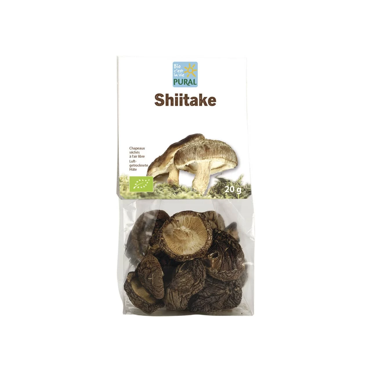 Pural Shiitake Pilze luftgetrocknete Hüte 20g