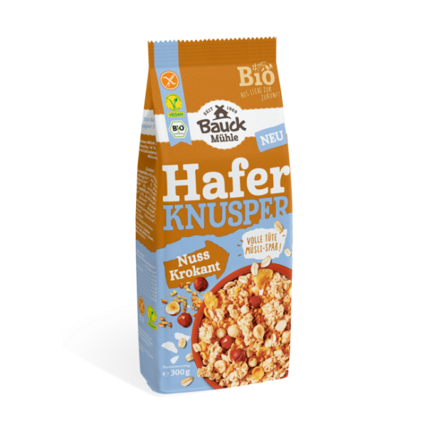 Bauck Hafer Knusper Müsli Nuss Krokant Bio gf 300g