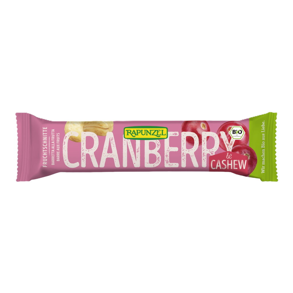 Rapunzel Fruchtschnitte Cranberry-Cashew 40g