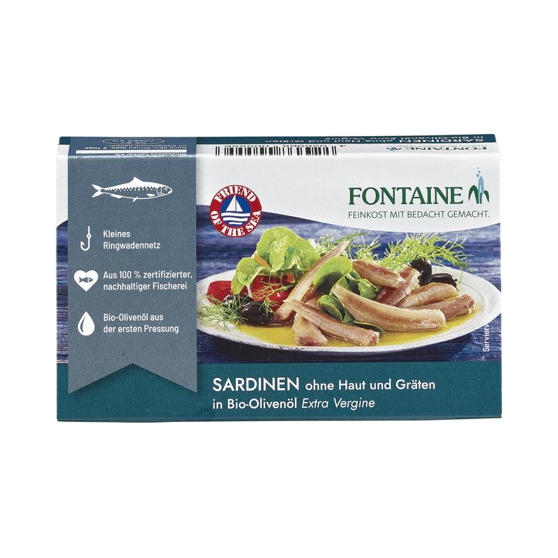 Fontaine Sardinen ohne Gräten in Sonnenblumenöl 120g