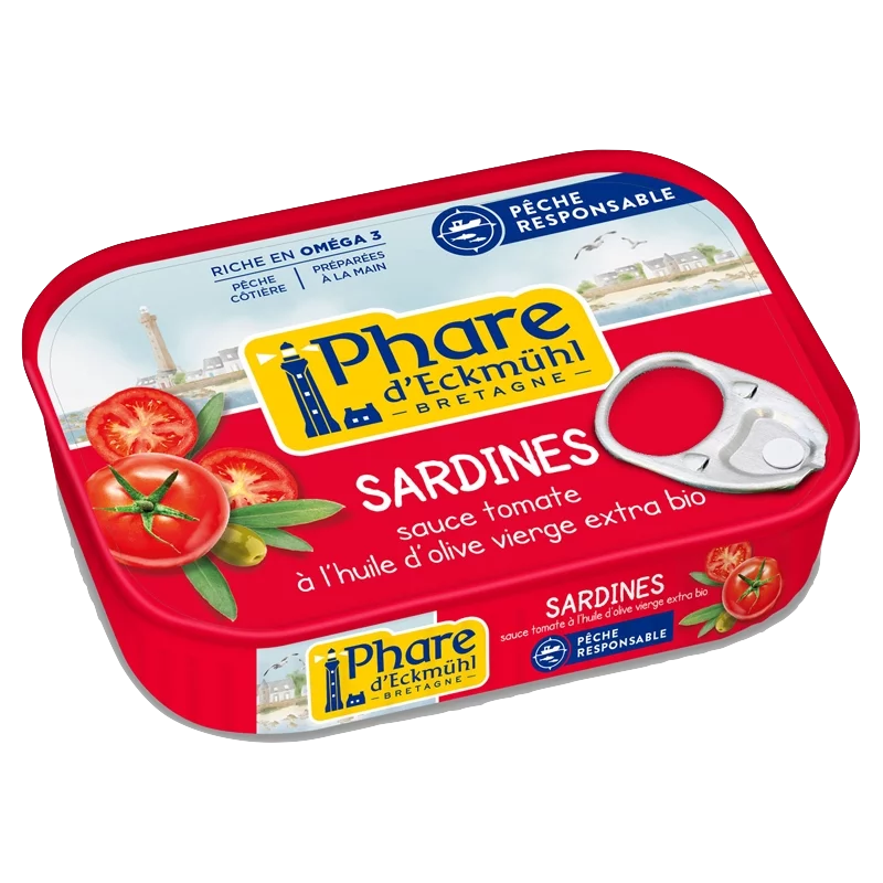 Phare d'Eckmühl Sardinen in Tomatensauce mit Olivenöl 135g