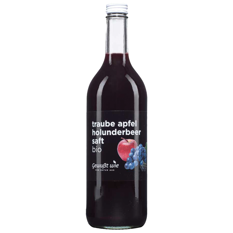 Gewußt Wie Traube Apfel Holunder Saft bio 750ml