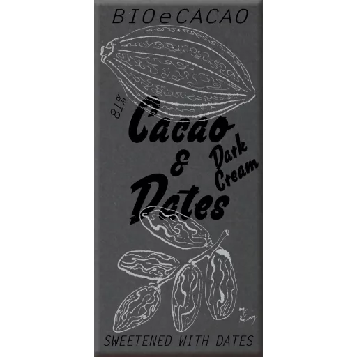 Cacao & Dates Dark Cream 81% vegan FairTrade 90g