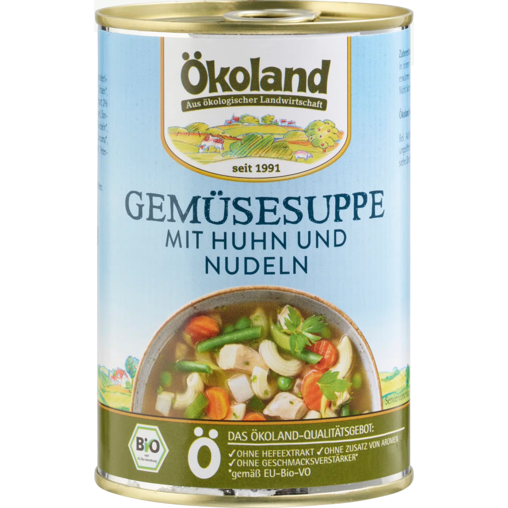 Ökoland Gemüsesuppe mit Huhn 400g
