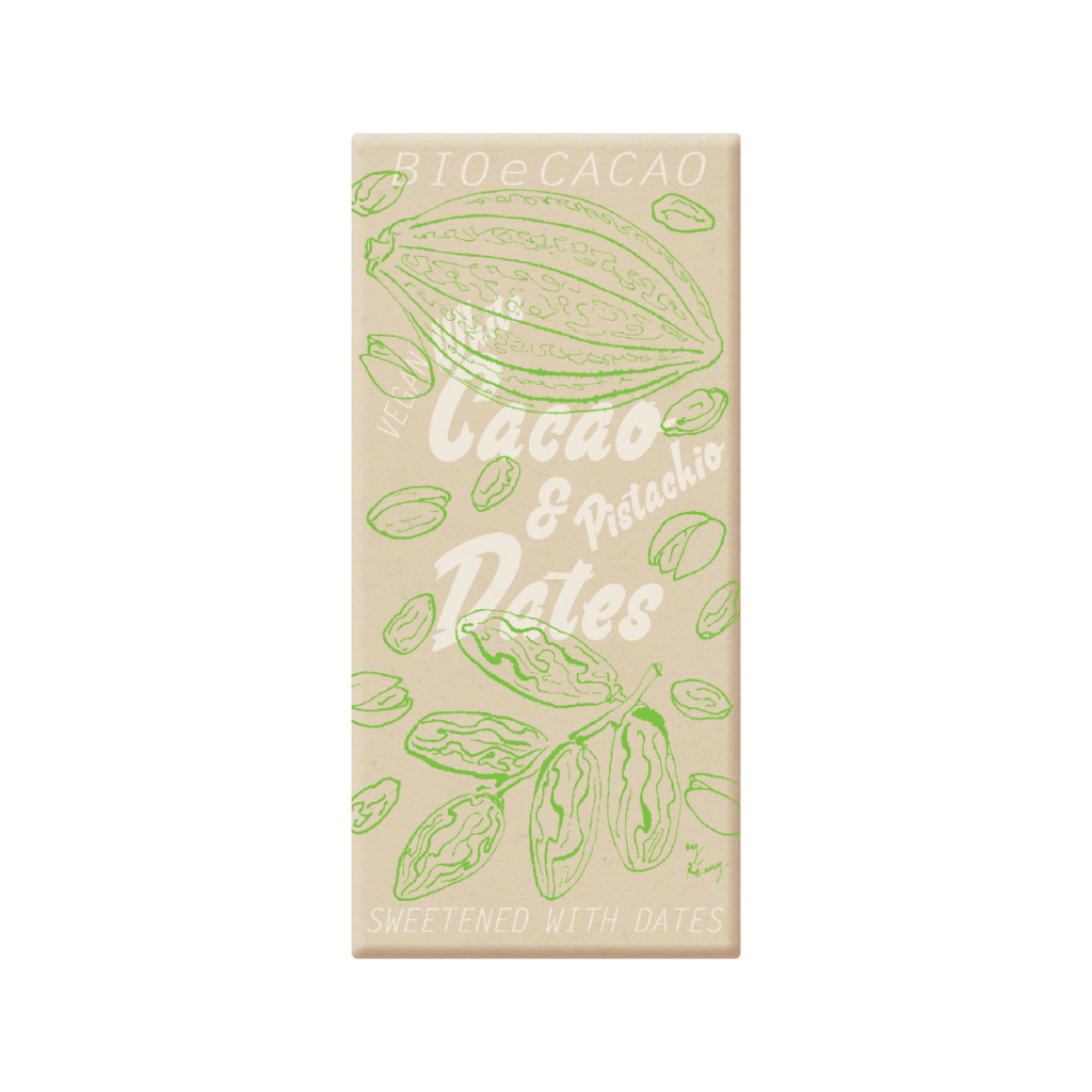 BIOeCACAO Cacao & Dates White Pistachio Schokolade 90g
