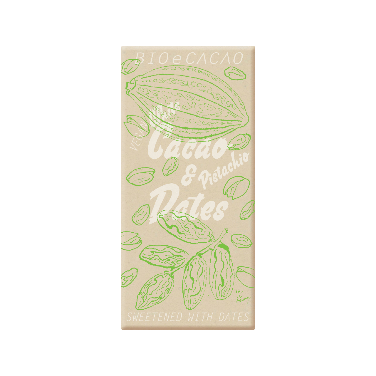 BIOeCACAO Cacao & Dates White Pistachio Schokolade 90g