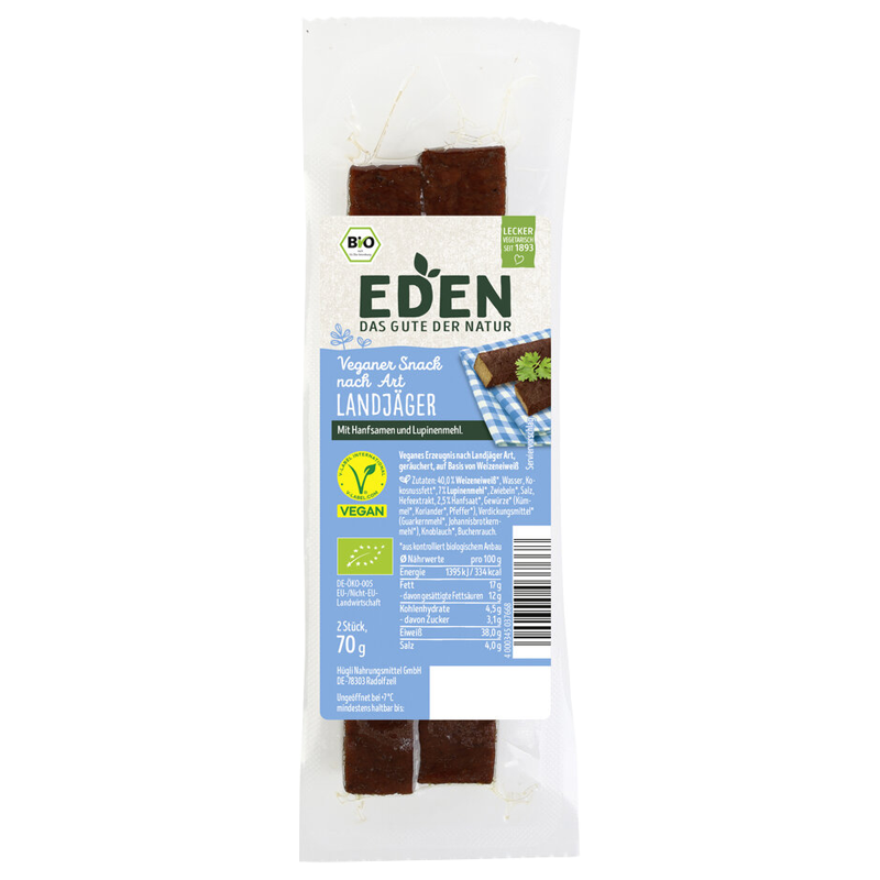 Eden Veganer Snack nach Art Landjäger 70g