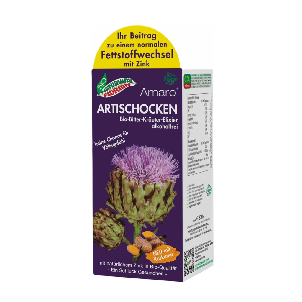 Naturvital Amaro Artischocken Bitter Kräuter Elixier Bio 330ml