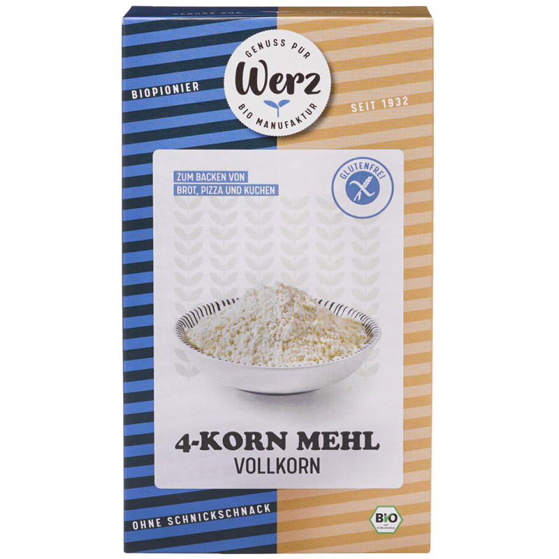 Werz 4 Korn Mehl Vollkorn Glutenfrei 1KG