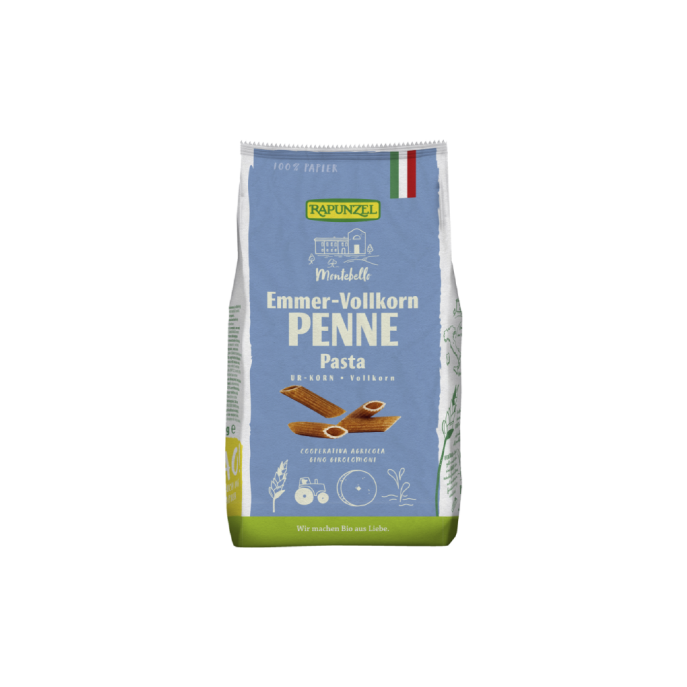 Rapunzel Emmer Penne Vollkorn 500g